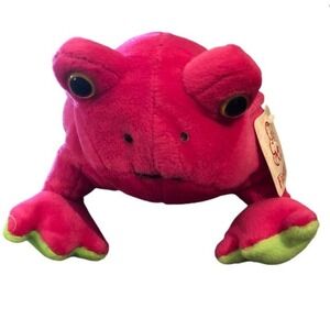 NEW hot pink Valentine Frog Plush